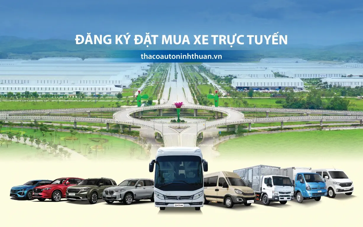 Trải nghiệm tính năng đặt mua xe trực tuyến trên website THACO AUTO Ninh Thuận