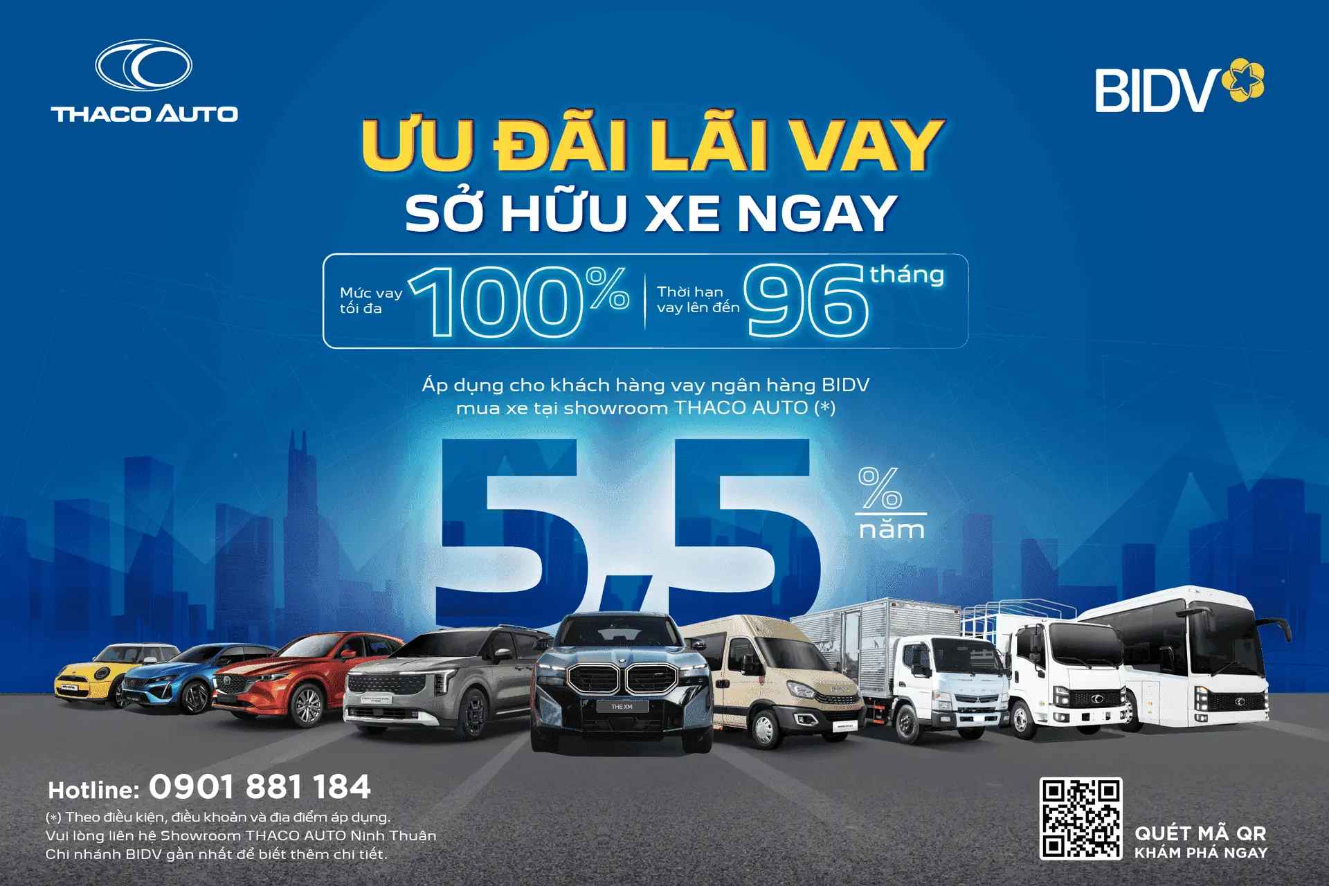 THACO AUTO hợp tác BIDV triển khai gói vay mua xe ưu đãi đến 100% giá trị xe, lãi suất chỉ từ 5,5%/năm